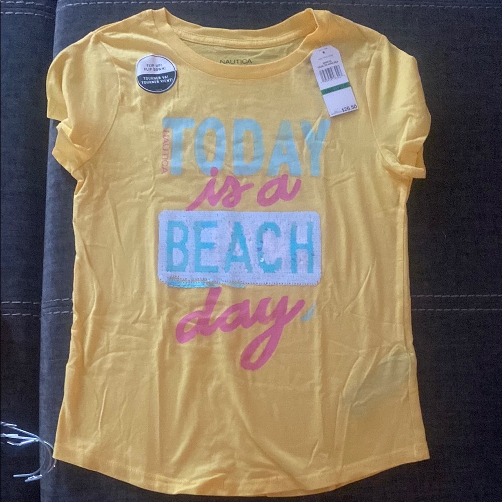 Nautica Kids Yellow 'Beach Day' Tee